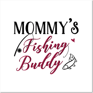 Fishing Mom and Baby Matching T-shirts Gift Posters and Art